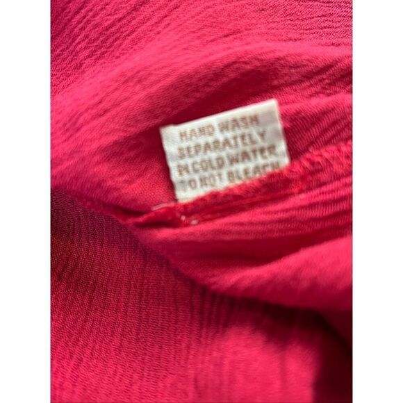 Brand New Magazine Boutique Women's Size Large Red Boho Blouse Embroidered - Picture 8 of 10